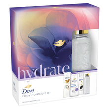 Load image into Gallery viewer, Dove Care &amp; Hydrate Bath &amp; Body 3 Pieces Gift Set for Her with Water Bottle