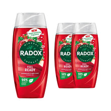 Load image into Gallery viewer, 3x Radox Mineral Therapy Shower Gel Feel Ready w/ Pomegranate&amp;apple Scent, 225ml