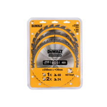 Load image into Gallery viewer, DEWALT DT1964 Construction Circular Saw Blade 3 Pack 305 x 30mm x 24T/48T/60T