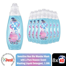 Load image into Gallery viewer, Persil Wonder Sensitive Non Bio Liquid Detergent Quick Wash 1.08L (40W), 8 Pack