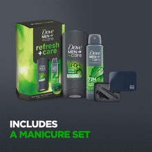 Load image into Gallery viewer, Dove Men+Care Refresh, Extra Fresh Body Wash, Deodorant and Manicure Gift Set