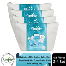 Load image into Gallery viewer, Simple Hydrating Skin Regime Gift Set - Sheet Mask, Facial Gel Wash &amp; Quench Cream