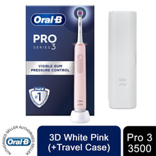 Load image into Gallery viewer, Oral-B Pro 3 3500 Electric Toothbrush with Smart Sensor Cross Action, Pink