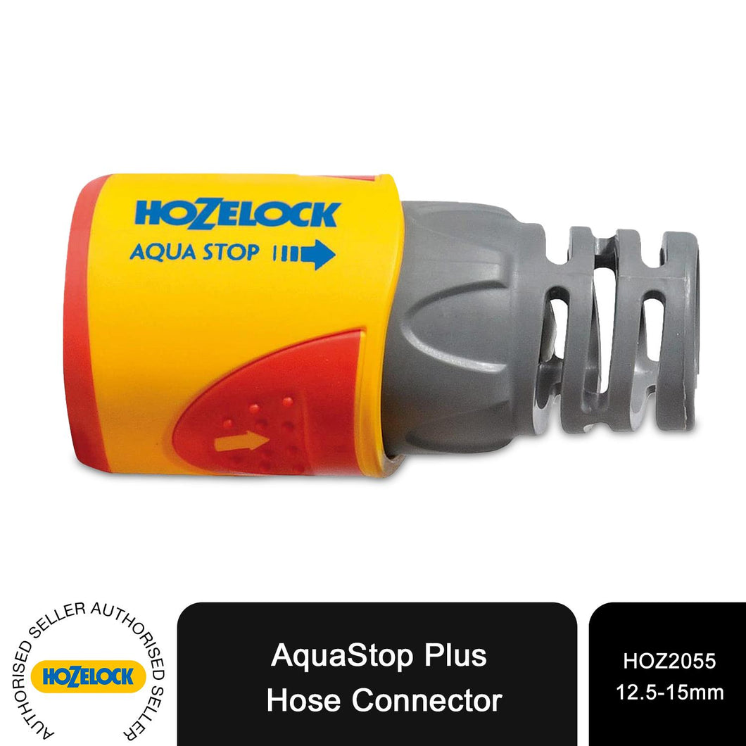 HozeLock HOZ2055 Aquastop Plus Hose Connector with Internal Valve - 12.5mm, 15mm