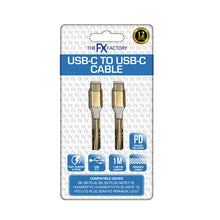 Load image into Gallery viewer, FX Braided USB-C to USB-C Data Cable 1m - Gold