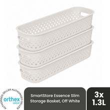 Load image into Gallery viewer, SmartStore Essence 1.3L Slim Storage Basket, 3 Pack Organiser Boxes, Off White