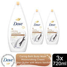 Load image into Gallery viewer, 3pk of 720ml Dove Caring Bath Purely Pampering Shea Butter Bath Soak
