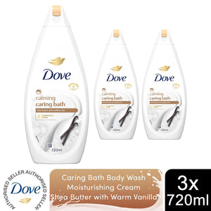 3pk of 720ml Dove Caring Bath Purely Pampering Shea Butter Bath Soak
