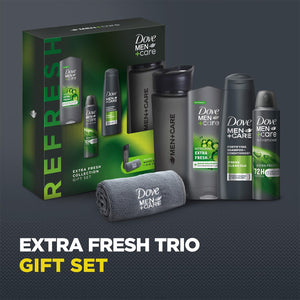 Dove Men+Care Extra Fresh Collection Gift Set for Him with Bottle & Gym Towel