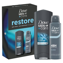 Load image into Gallery viewer, Dove Men+Care Restore Duo Gift Set Clean Comfort Bodywash &amp; Classic Deodorant