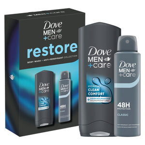 Dove Men+Care Restore Duo Gift Set Clean Comfort Bodywash & Classic Deodorant