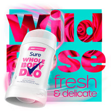 Load image into Gallery viewer, Sure Wild Rose Whole Body 48H Odour Control Deodorant Stick 50ml, 6 pack