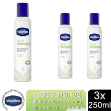 Load image into Gallery viewer, Vaseline Aloe Sensitive Anti-Perspirant Deodorant Spray for Women 250ml, 3 Pack