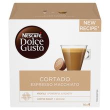 Load image into Gallery viewer, Nescafe Dolce Gusto Coffee Pods Caps Box of 16 Cortado Espresso Macchiato