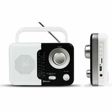 Load image into Gallery viewer, Soundz SZ412 AM/FM Bluetooth Radio with USB Port And SD Card Slot, Black/White