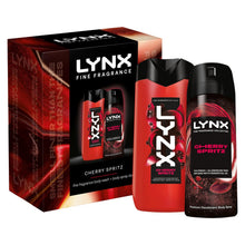 Load image into Gallery viewer, LYNX Fine Fragrance Cherry Spritz Gift Set 2 piece, Choose Your Pack Size 1,2,3 or 4