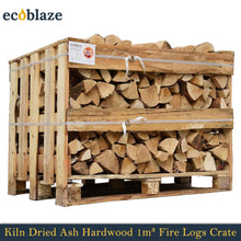 Load image into Gallery viewer, Ecoblaze Ash Kiln Dried 1m³ Crate Firewood Logs for Wood Burner &amp; Pizza Oven