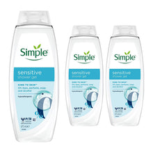 Load image into Gallery viewer, Simple Kind to Skin Sensitive Shower Gel Body Wash 675ml, 3pk