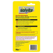 Load image into Gallery viewer, Solvite Wallpaper Repair Adhesive Easy-Spread Formula for Seam Repair, 56g