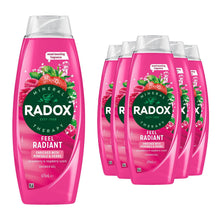 Load image into Gallery viewer, Radox Mineral Therapy Feel Radiant Shower Gel Revitalising Body Wash 675ml, 6pk