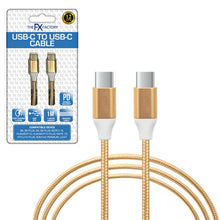 Load image into Gallery viewer, FX Braided USB-C to USB-C Data Cable 1m - Gold