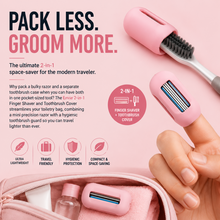 Load image into Gallery viewer, Envie 2-in-1 Travel Finger Razor Mini Shaver &amp; Portable Toothbrush Cover