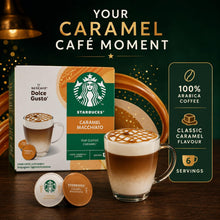 Load image into Gallery viewer, Nescafe Dolce Gusto Starbucks Coffee Pods Caps Box of 12 Caramel Macchiato