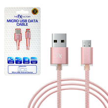 Load image into Gallery viewer, Fx Braided Micro USB Data Cable, Gold, Rose Gold, Space Grey, Silver[Rose Gold]