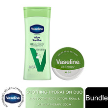 Load image into Gallery viewer, Vaseline Aloe Body Lotion &amp; Aloe Lip Therapy Duo 400ml + 20g