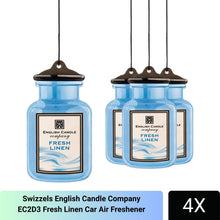 Load image into Gallery viewer, Swizzels English Candle Company EC2D3 Fresh Linen Car Air Freshener, Pack of 4