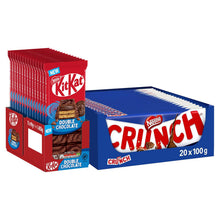 Load image into Gallery viewer, Nestle Sharing Bars, KitKat Double Chocolate 15x99g &amp; Crunch Chocolate 20x100g