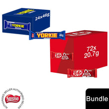 Load image into Gallery viewer, Nestle Chocolate Bar, Yorkie MilkChocolate Bar 24x46g &amp; KitKat 2 Finger 72x20.7g