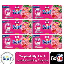Load image into Gallery viewer, Surf 3 in 1 Laundry Washing Detergent Capsules Tropical Lily, 156 Washes