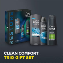 Load image into Gallery viewer, Dove Men+Care Restore Clean Comfort Bath and Body 3Pcs Gift Set for Him