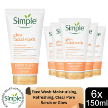 Load image into Gallery viewer, Simple Face Wash Range-Moisturising, Refreshing, Clear Pore Scrub or Glow, 150ml