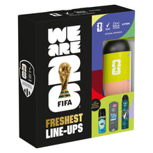 Load image into Gallery viewer, Freshest Line-Ups FIFA Gift Set for Him Body Wash, Spray &amp; Water Bottle