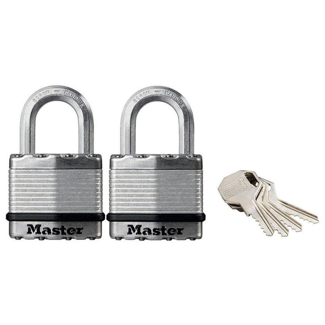 Excell Laminated Steel 45mm Padlock - 24mm Shackle - Keyed Alike x 2