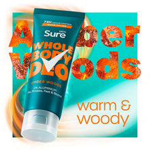 Load image into Gallery viewer, Sure Men Whole Body Deodorant Cream Amber Woods with 72H Odour Control 75ml, 6PK