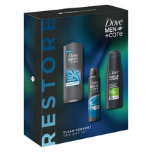 Load image into Gallery viewer, Dove Men+Care Restore Clean Comfort Bath and Body 3Pcs Gift Set for Him