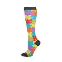 Load image into Gallery viewer, Flo Knee High Compression Socks Bright Pattern Support Travel Sports S/M or L/XL