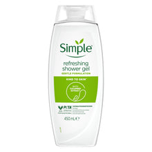 Load image into Gallery viewer, Simple Kind to Skin Refreshing Shower Gel with Gentle Formulation 450ml, 3 Pack