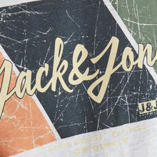 Load image into Gallery viewer, Jack &amp; Jones Jorlogon Tshirt Crew Neck Fst - White Melange - Size S