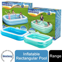 Load image into Gallery viewer, Bestway Inflatable Family Rectangular Pool with Repair Patch, 6'7"x20”or8'7"x20”