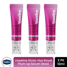 Load image into Gallery viewer, Vaseline Lip Gloss Serum Royal Plum 10ml, 3 Pack SPF15 Plumping Hydrating Care