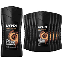 Load image into Gallery viewer, Lynx Dark Temptation 12-H Refreshing Fragrance Shower Gel Body Wash, 12x225ml