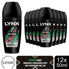 Load image into Gallery viewer, Lynx Africa Anti Perspirant Roll On 48 Hours Anti Sweat Protection 50ml, 12 Pack
