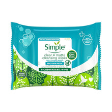 Load image into Gallery viewer, Simple Clear+Matte Daily Skin Detox Biodegradable Wipes for Oily Skin, 3 or 6 Pk