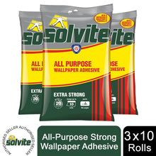 Load image into Gallery viewer, Solvite All-Purpose Extra Strong Wallpaper Adhesive, 3 Sachets (approx 30 rolls)