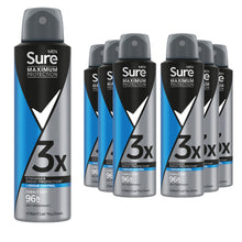 Load image into Gallery viewer, Sure Men Anti-Perspirant Deodorant Cobalt Dry 96H Maximum Protection 150ml, 6 Pk