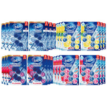 Load image into Gallery viewer, Bloo Toilet Rim Blocks Colour Active+Bleach, Lemon, Flower &amp; Power Active 6 Pk